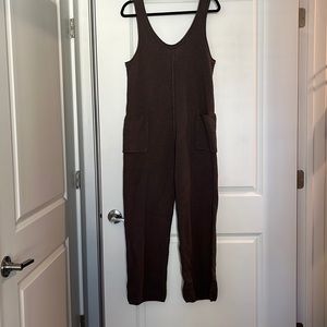 Chocolate brown knit romper